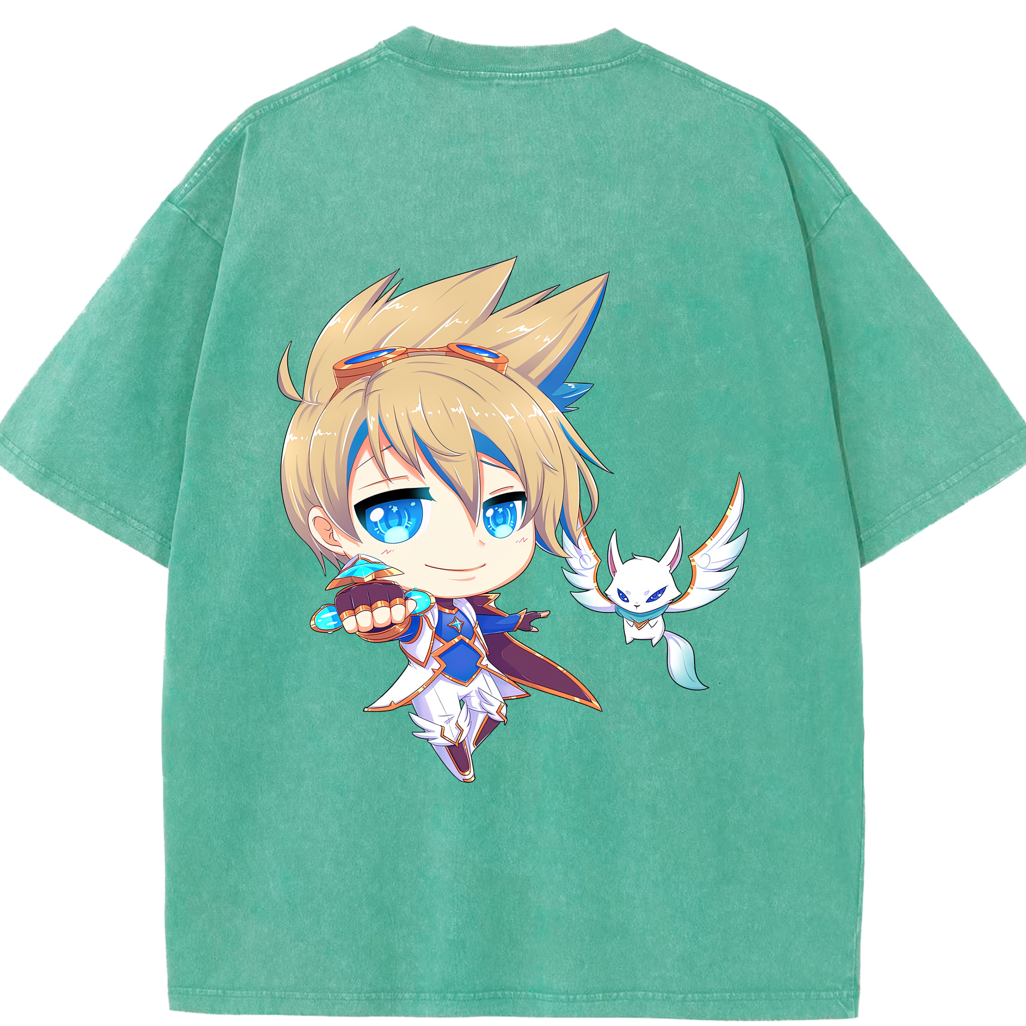 リーグ・オブ・レジェンド League of Legends LOL 綿100% ヴィンテージ風 半袖Tシャツ（背面プリント）